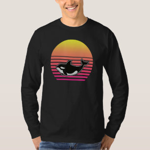 Orca Family Vintage Retro Art Killer Whale Family T-Shirt