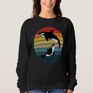 Orca Family Vintage Retro Killer Whale Family Sweatshirt