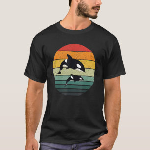 Orca Family Vintage Retro Killer Whale Family T-Shirt