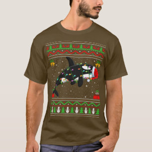 Orca Fish Lover Matching Ugly Orca Christmas T-Shirt