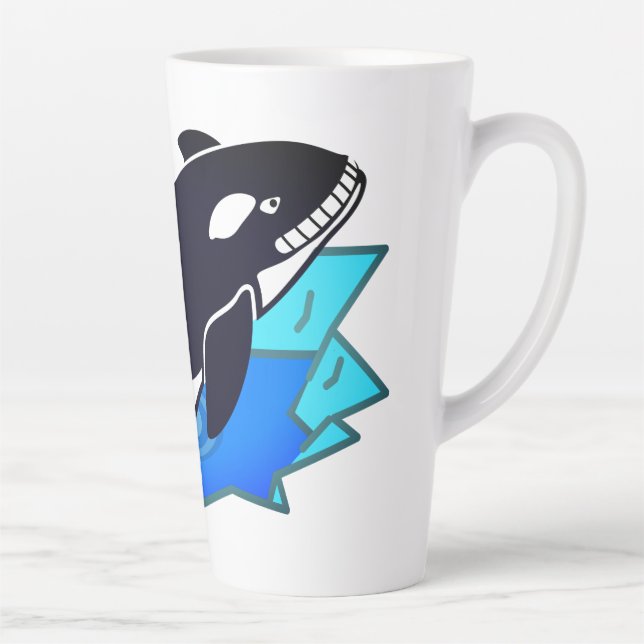 Orca, Fish, Penguin Enemy Latte Mug (Right)
