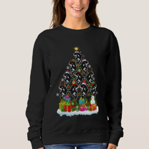 Orca Fish  Xmas Holiday  Orca Christmas Tree Long  Sweatshirt