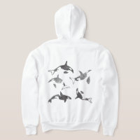 Orca Full Zip Up Grunge Back Design Hoodie 