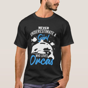 Orca Graphic For Women Girls Kids Whale Long Slee T-Shirt