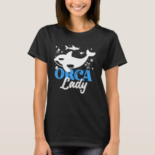 Orca Graphic For Women Girls Kids Whale Long Slee T-Shirt