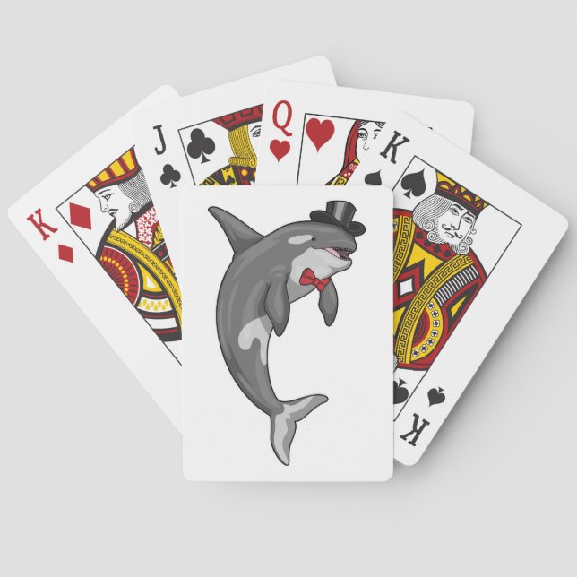 Orca Groom Cylinder Wedding Playing Cards (Back)