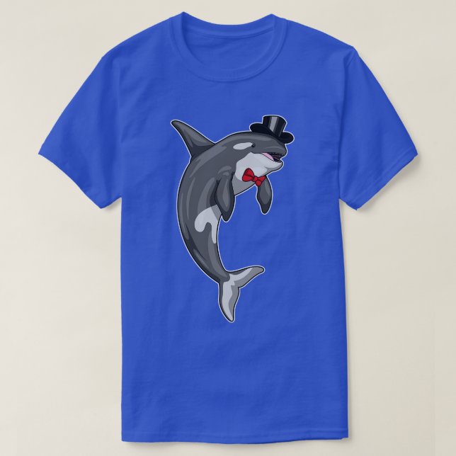 Orca Groom Cylinder Wedding T-Shirt (Design Front)