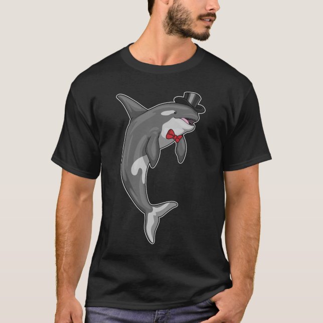 Orca Groom Cylinder Wedding T-Shirt (Front)