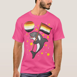 Orca In Space Gay Bear Pride  T-Shirt
