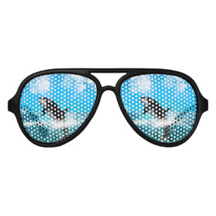 Orca jumping aviator sunglasses