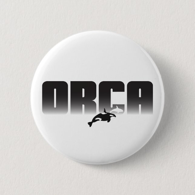 Orca Killer Whale 6 Cm Round Badge (Front)
