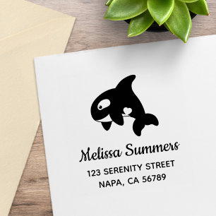 Orca Killer Whale Address Rubber Stamp