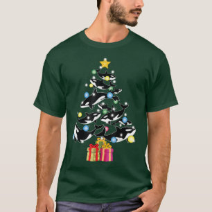 Orca Killer Whale and Christmas Tree Orca Christma T-Shirt