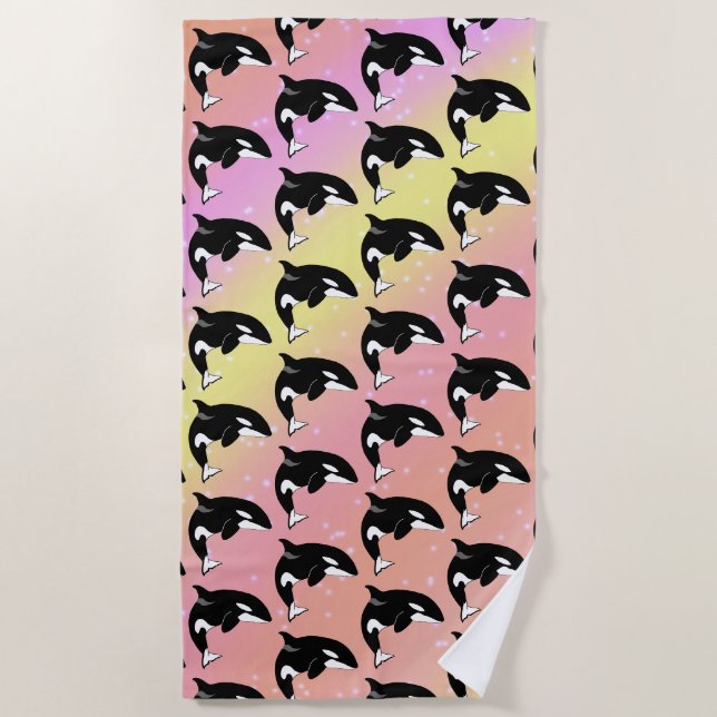 Orca Killer Whale Beach Towel (Front)