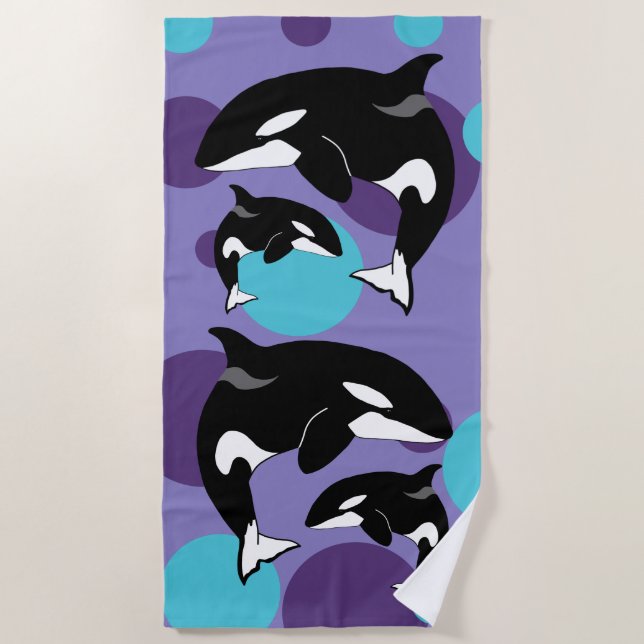 Orca Killer Whale Beach Towel (Front)