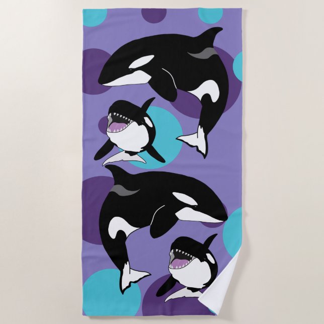 Orca Killer Whale Beach Towel (Front)