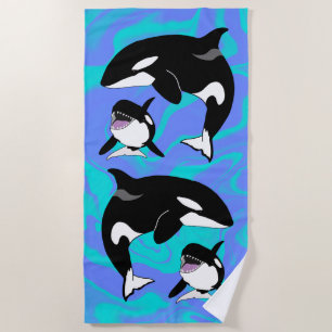 Orca Killer Whale Beach Towel