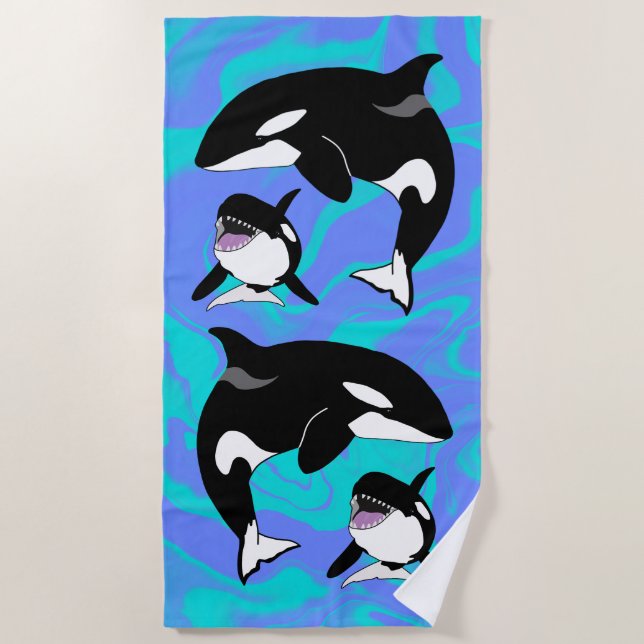 Orca Killer Whale Beach Towel (Front)