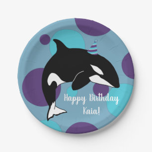 Orca Killer Whale Birthday Paper Plate