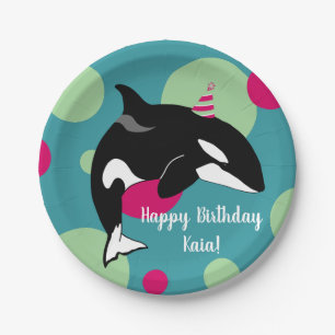 Orca Killer Whale birthday Paper Plate