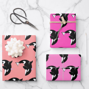 Orca Killer Whale Birthday  Wrapping Paper Sheet