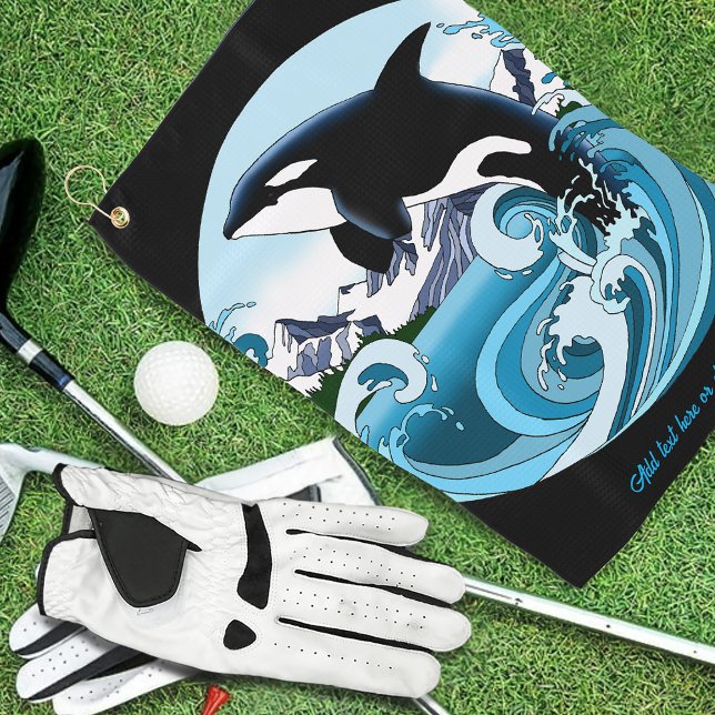Orca Killer Whale Blue Ocean Golf Towel (Creator Uploaded)