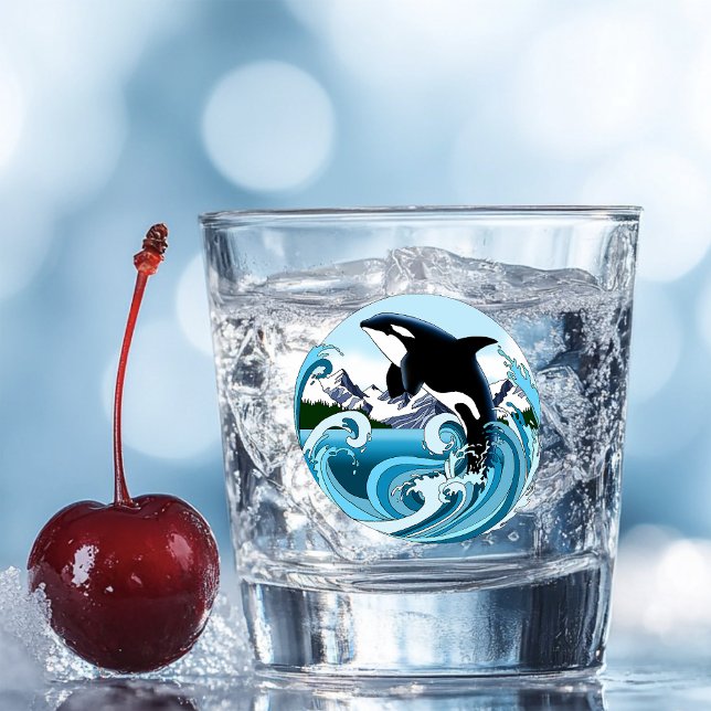 Orca Killer Whale Blue Ocean Shot Glass (Creator Uploaded)