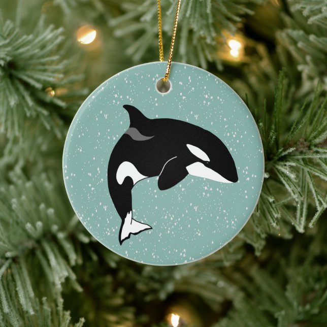 Orca Killer Whale Ceramic Tree Decoration (Tree)