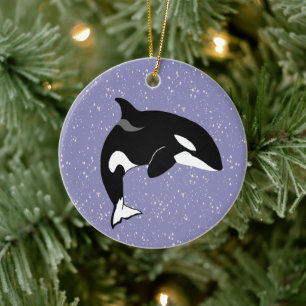 Orca Killer Whale  Ceramic Tree Decoration