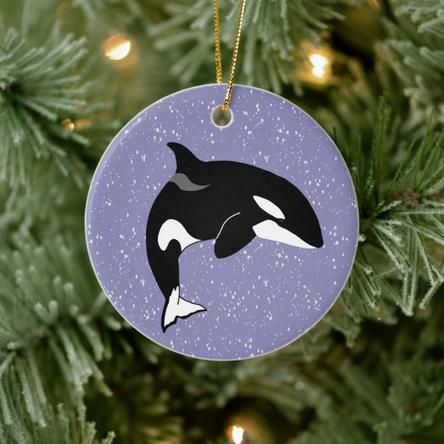 Orca Killer Whale  Ceramic Tree Decoration (Tree)