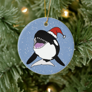Orca Killer Whale Ceramic Tree Decoration