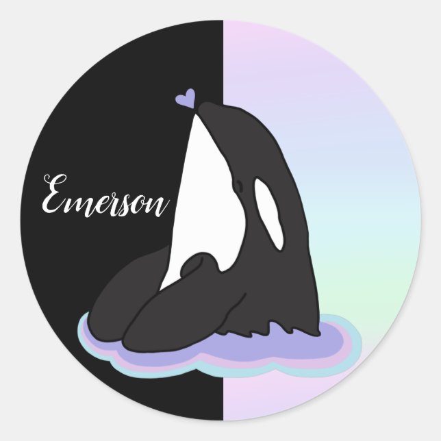 Orca Killer Whale Classic Round Sticker (Front)