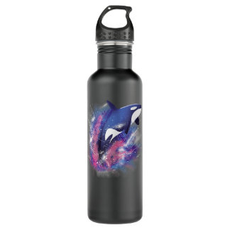 Orca Killer Whale In Outer Space Universe Galaxy V 710 Ml Water Bottle