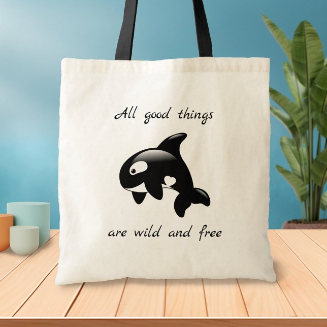 Orca Killer Whale Inspirational Quote Tote Bag (Creator Uploaded)