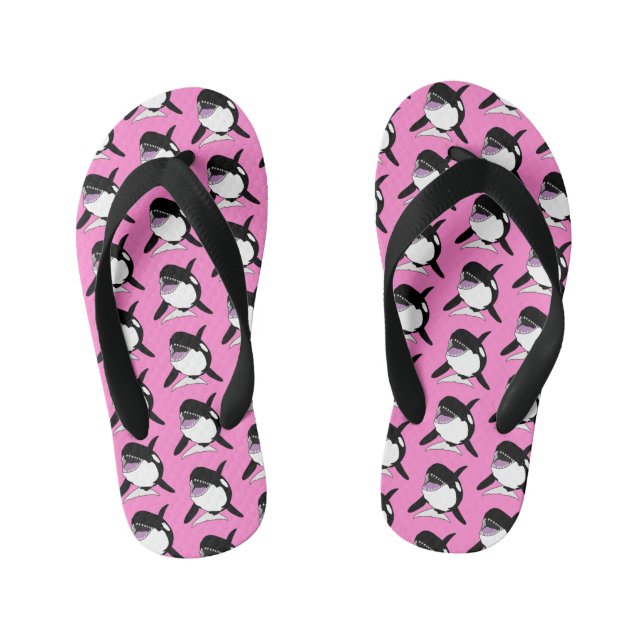 Orca Killer Whale  Kid's Jandals (Footbed)