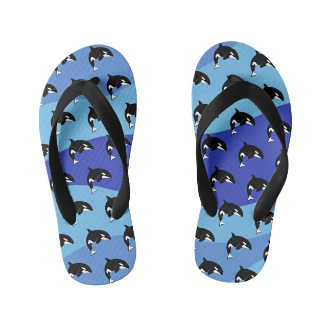 Orca Killer Whale Kid's Jandals (Footbed)
