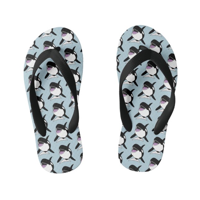 Orca Killer Whale  Kid's Jandals (Footbed)