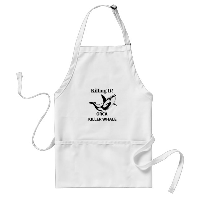 Orca Killer Whale Killing It Funny Standard Apron (Front)