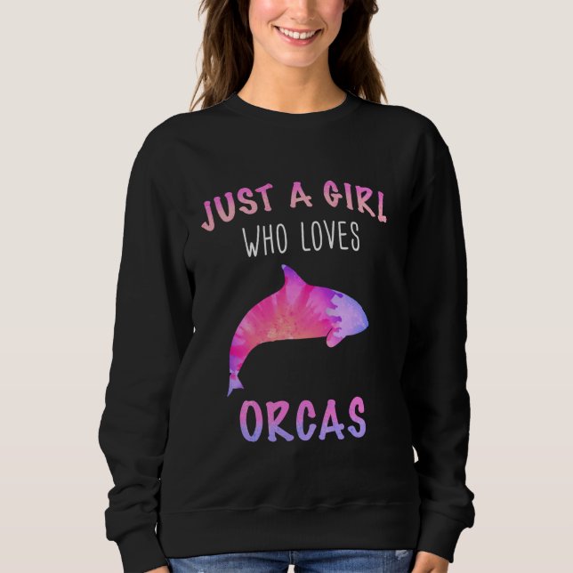 Orca Killer Whale Ocean Just a girl Long Sleeve Sweatshirt (Front)