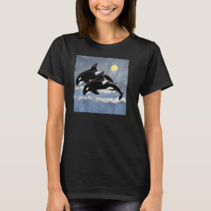 Orca Killer Whale Ocean Vintage Oil Graphic Pul Ho T-Shirt