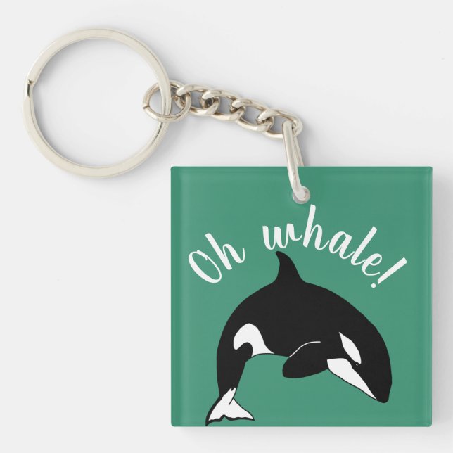 Orca Killer Whale- oh whale! Key Ring (Front)