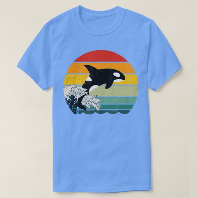 Orca Killer Whale Sea Panda Retro T-Shirt (Design Front)