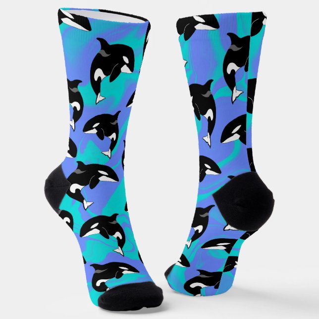 Orca Killer Whale Socks (Angled)