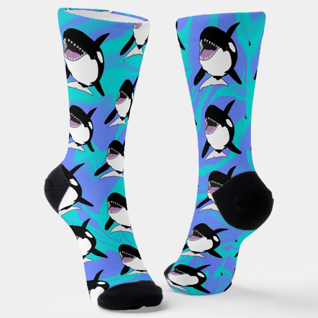 Orca Killer Whale Socks (Angled)