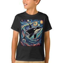 Orca Killer Whale Starry Night Colourful Ocean Art
