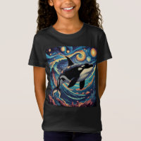 Orca Killer Whale Starry Night Colourful Ocean Art