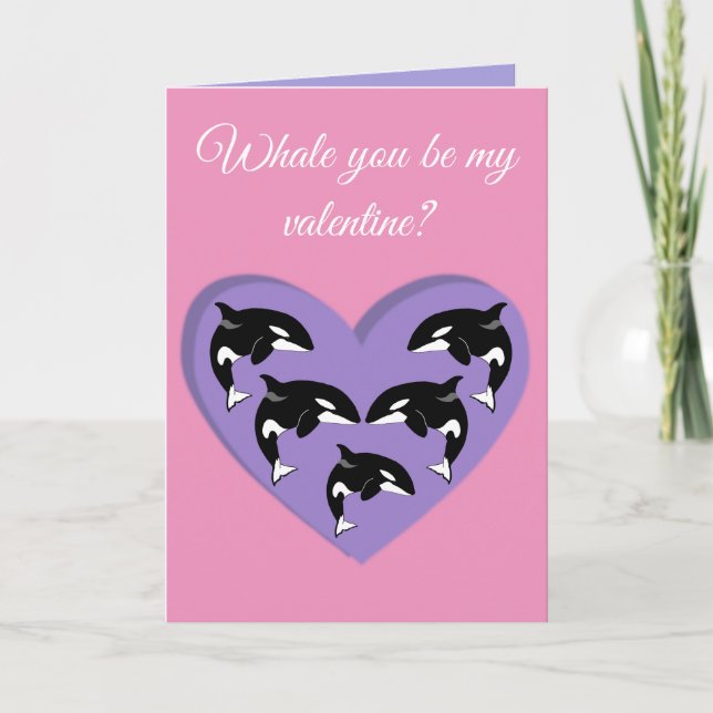 Orca Killer Whale Valentines Day  Holiday Card (Front)