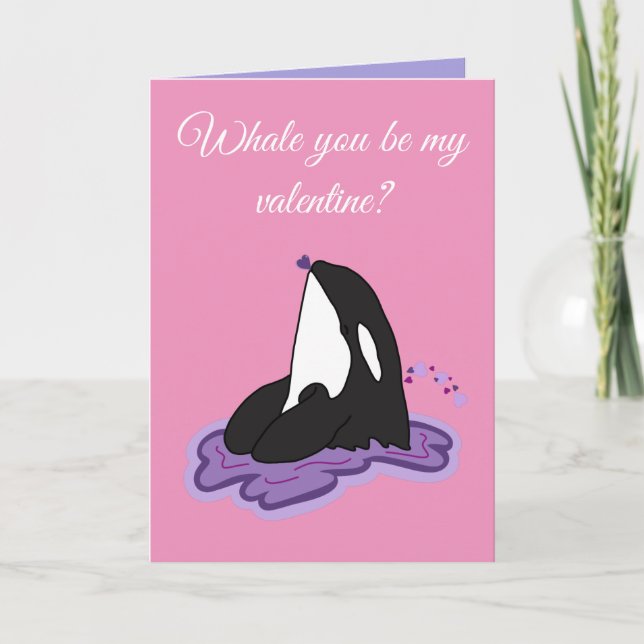 Orca Killer Whale Valentines Day Holiday Card (Front)