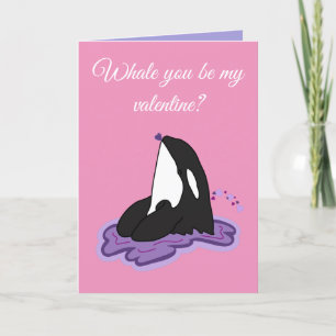 Orca Killer Whale Valentines Day Holiday Card