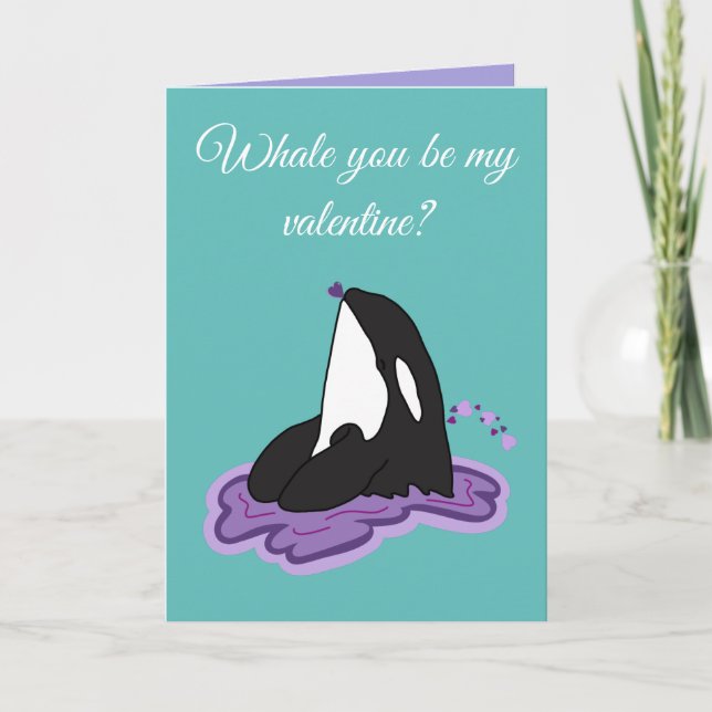 Orca Killer Whale Valentines Day  Holiday Card (Front)
